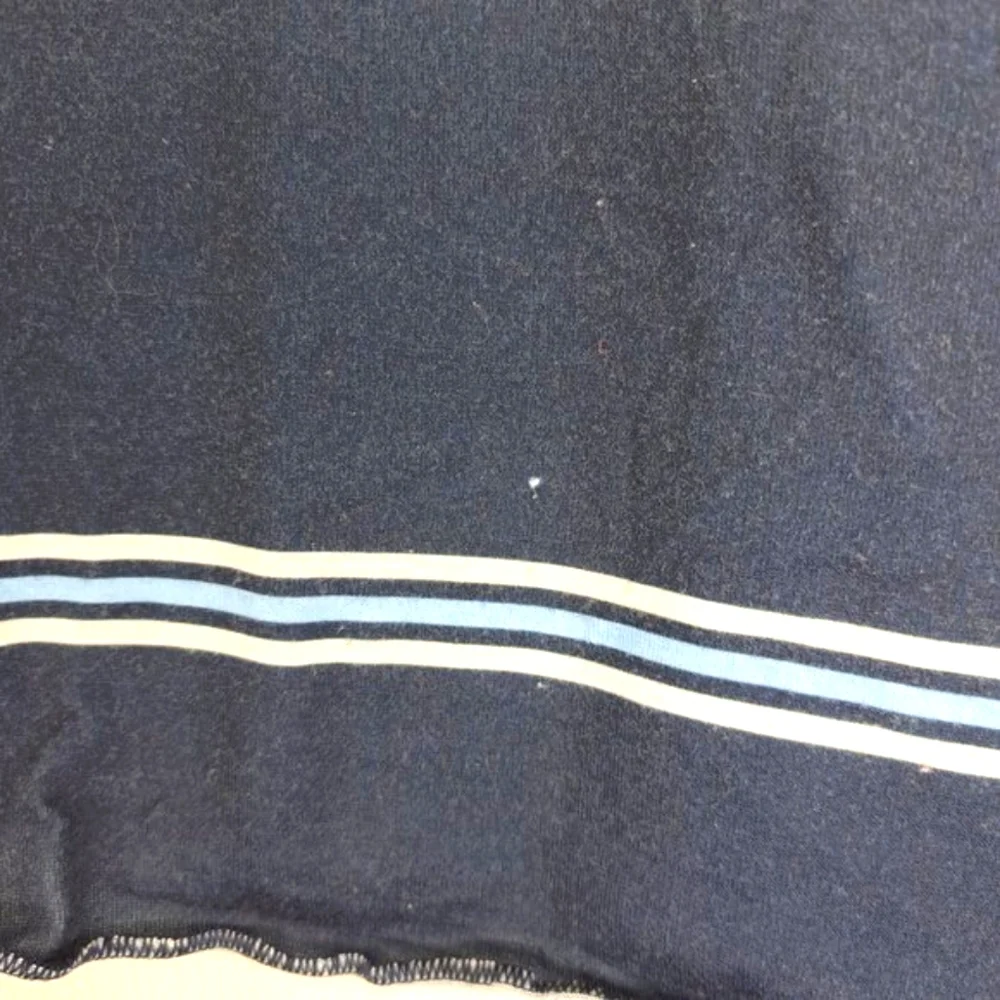 ROMWE Blue White Short Sleeved Striped Crop Top Size Medium